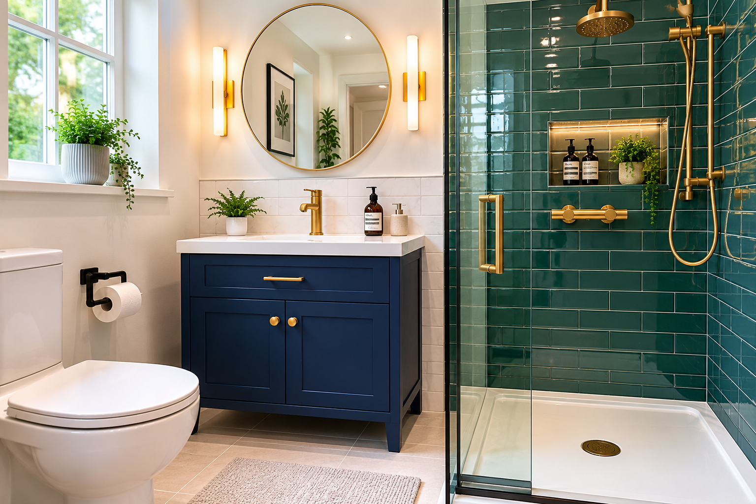 Bathroom retile & new suite in Wye